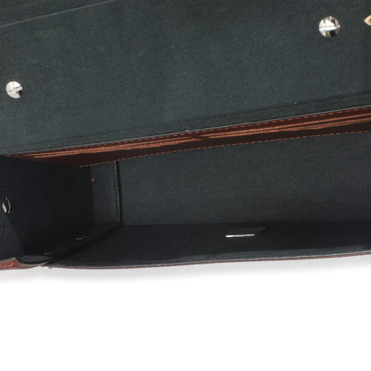 Fendi Brown FF Leather Baguette Soft Trunk Crossbody Handbag ad1