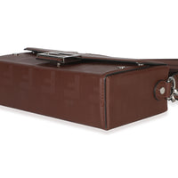Fendi Brown FF Leather Baguette Soft Trunk Crossbody Handbag box