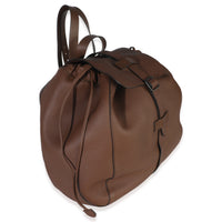 Gucci Brown Pebbled Leather Large Grand Prix Backpack Handbag pv