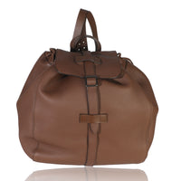 Brown Pebbled Leather Large Grand Prix Backpack