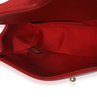Red Quilted Lambskin Mini Boy Bag