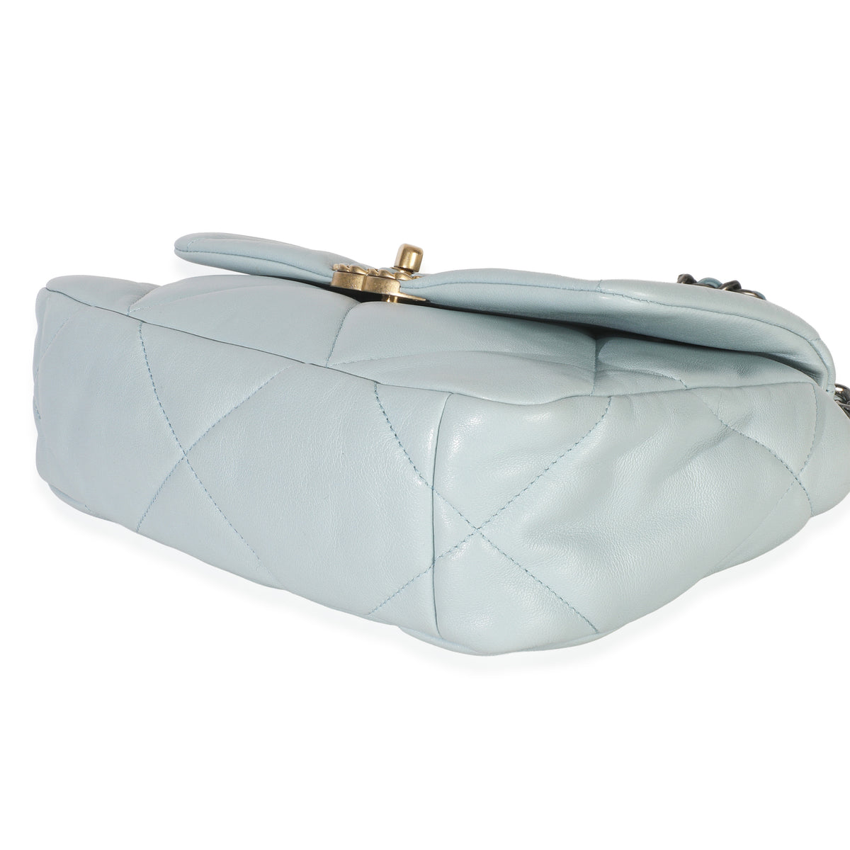 Chanel Light Blue Quilted Lambskin Medium  19 Flap Bag Handbag box