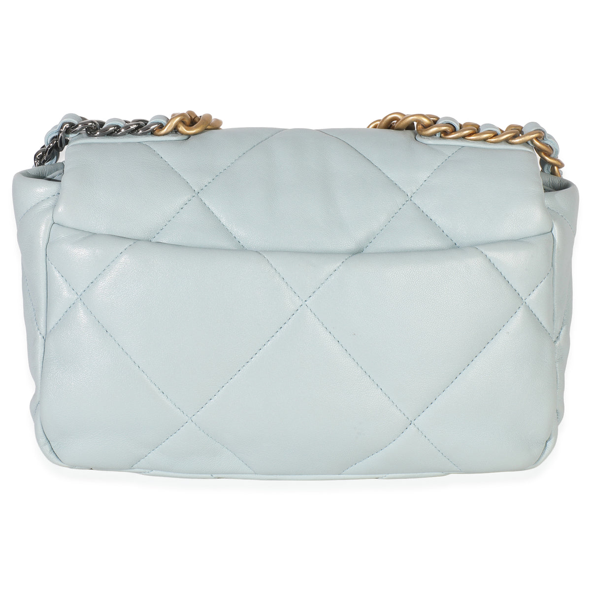 Chanel Light Blue Quilted Lambskin Medium  19 Flap Bag Handbag bv