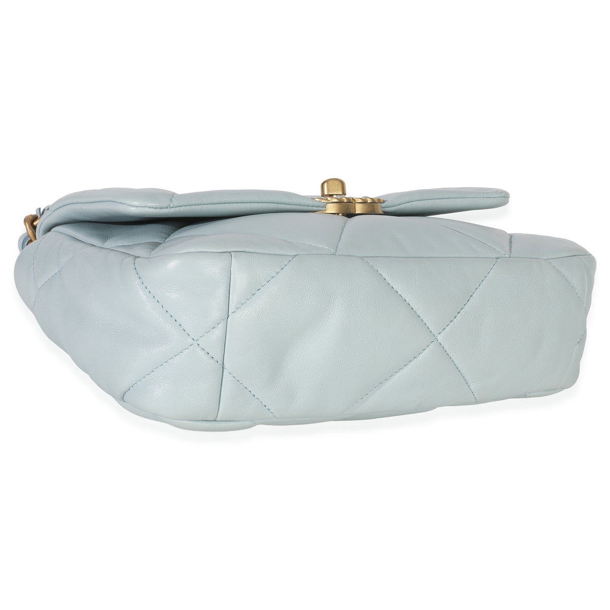 Chanel Light Blue Quilted Lambskin Medium  19 Flap Bag Handbag clasp