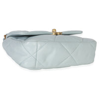 Chanel Light Blue Quilted Lambskin Medium  19 Flap Bag Handbag clasp