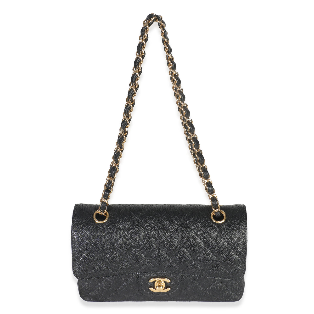 Chanel Black Quilted Caviar Small Classic Double Flap Bag Handbag av