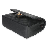 Chanel Black Quilted Caviar Small Classic Double Flap Bag Handbag box