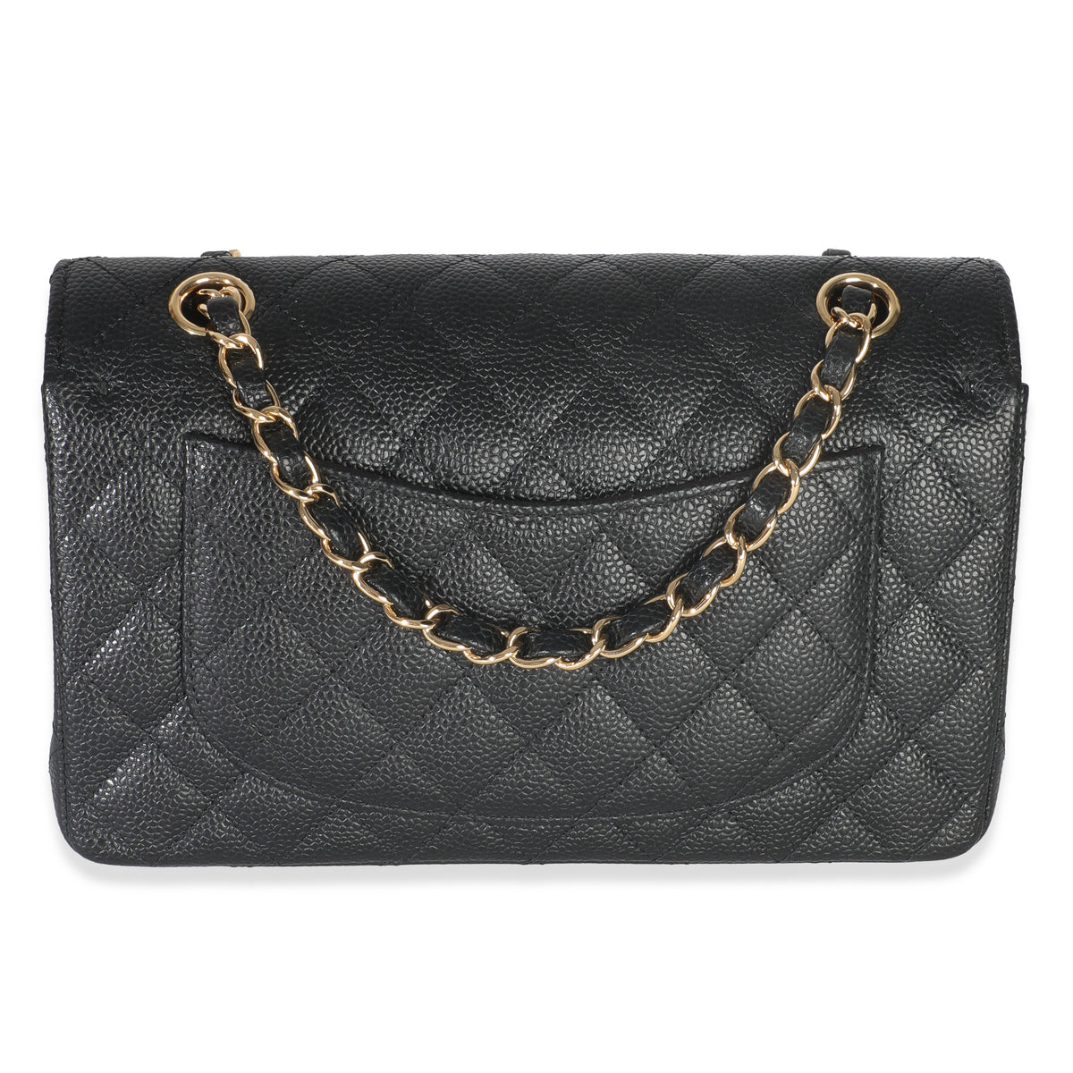 Chanel Black Quilted Caviar Small Classic Double Flap Bag Handbag bv