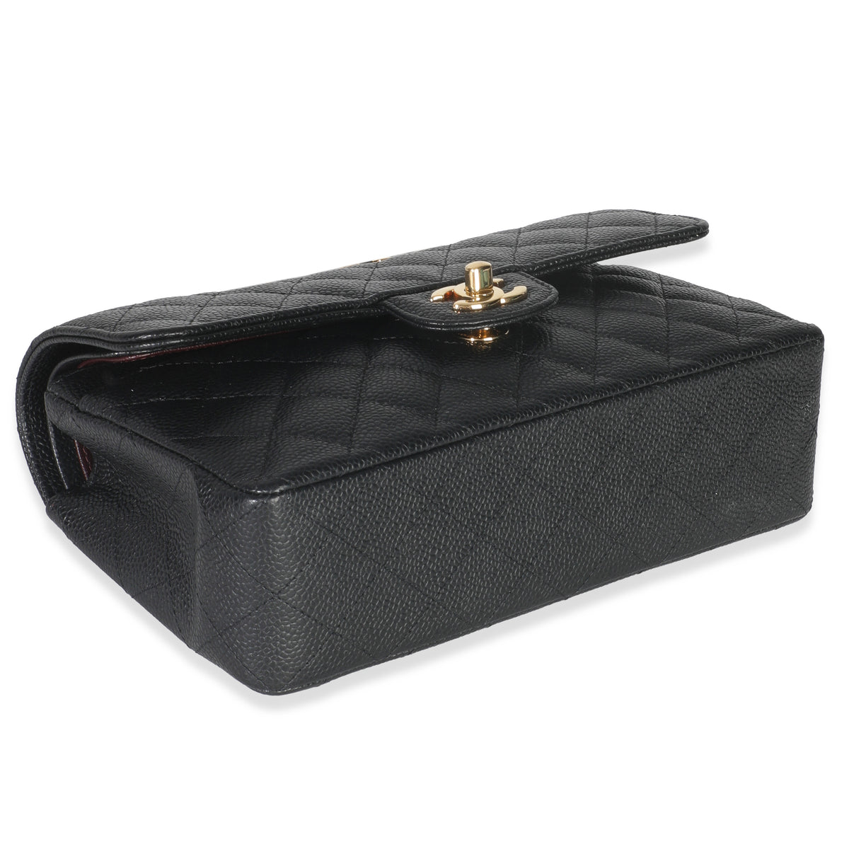 Chanel Black Quilted Caviar Small Classic Double Flap Bag Handbag clasp