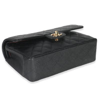 Chanel Black Quilted Caviar Small Classic Double Flap Bag Handbag clasp