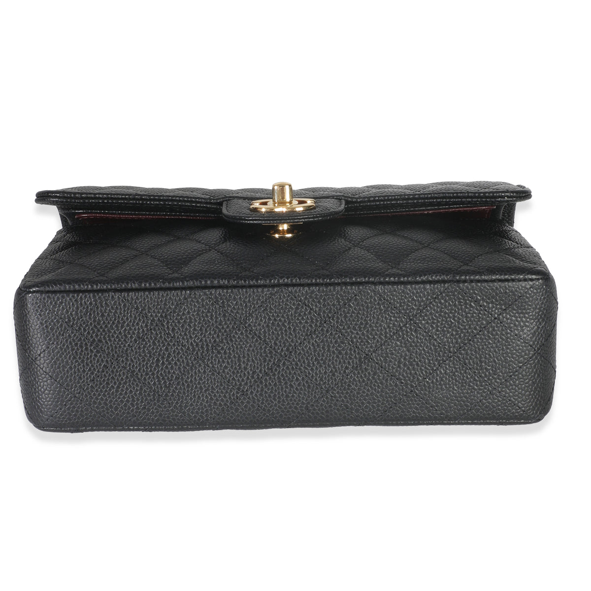 Chanel Black Quilted Caviar Small Classic Double Flap Bag Handbag stamp