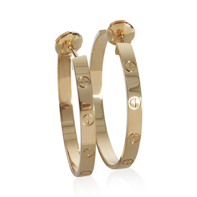 Yellow Gold  Large Model Love Hoop Earrings
