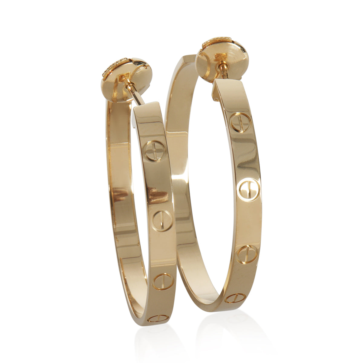 Yellow Gold  Large Model Love Hoop Earrings