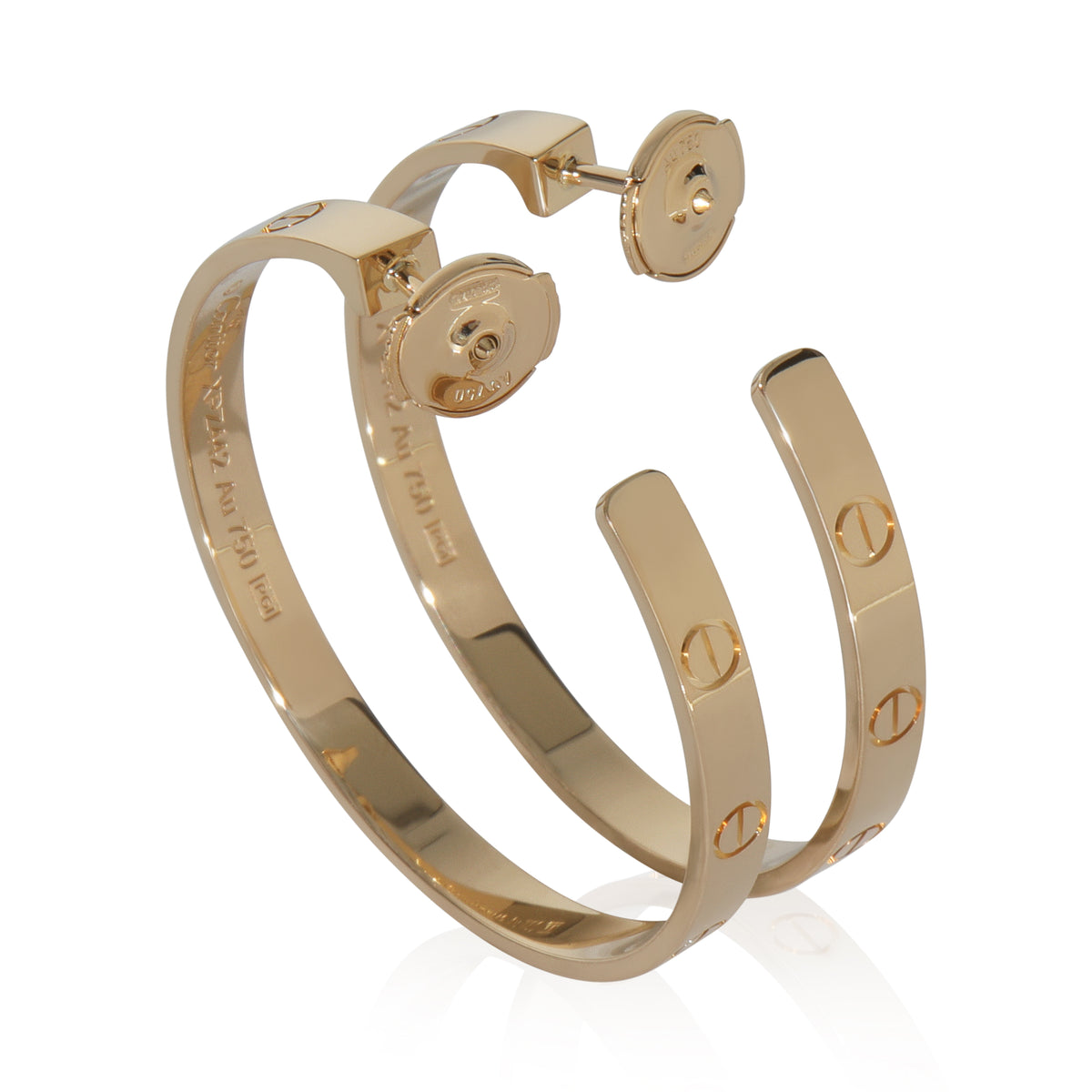 Yellow Gold  Large Model Love Hoop Earrings
