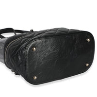 Black Crumpled Calfskin PVC Mini Backpack