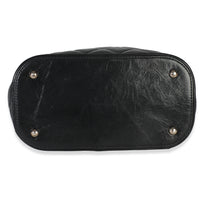Black Crumpled Calfskin PVC Mini Backpack
