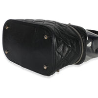 Black Crumpled Calfskin PVC Mini Backpack