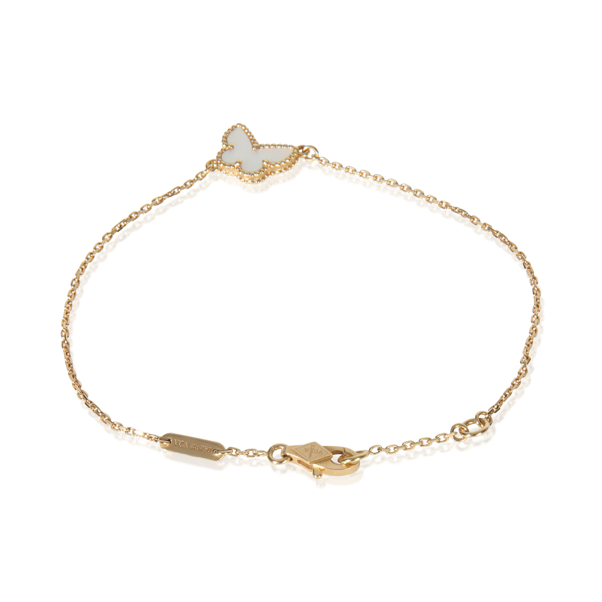 Yellow Gold Mother Of Pearl Sweet Butterflies Bracelet