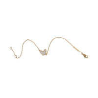 Yellow Gold Mother Of Pearl Sweet Butterflies Bracelet