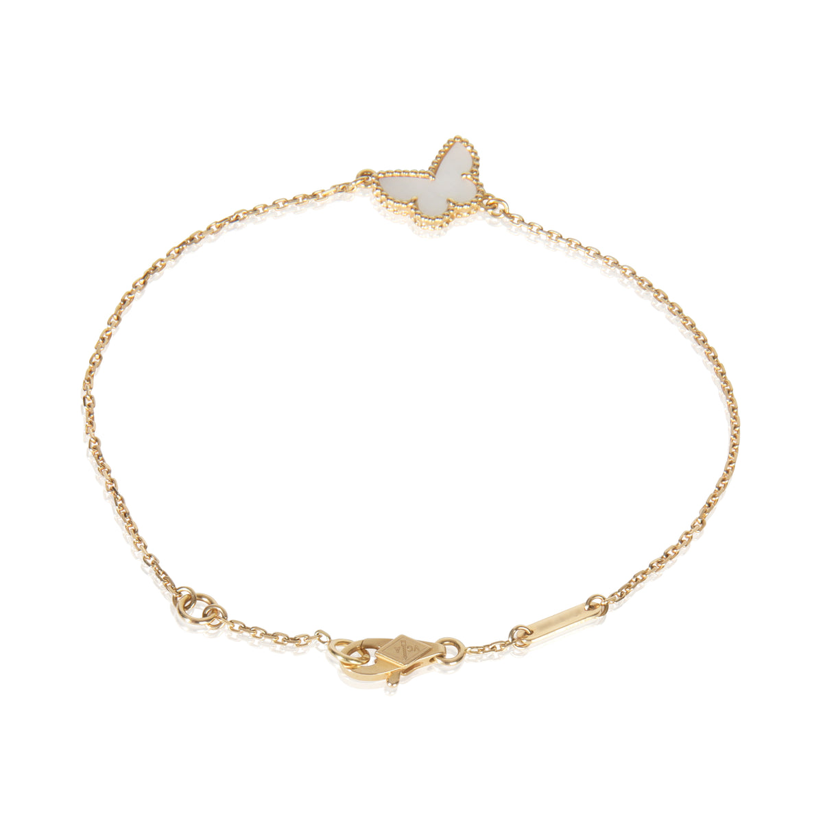 Yellow Gold Mother Of Pearl Sweet Butterflies Bracelet