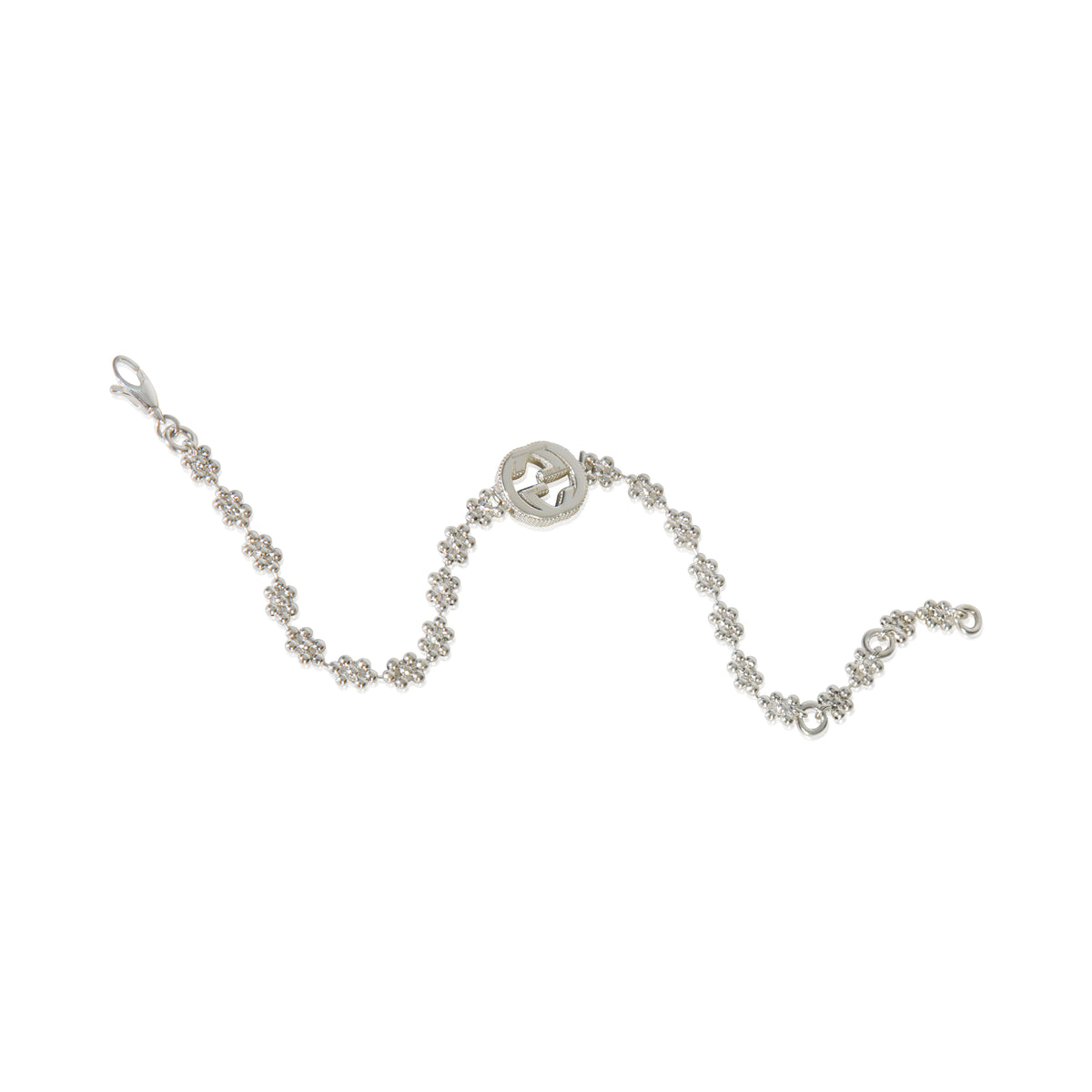 Sterling Silver  Small Interlocking G Cluster Bracelet