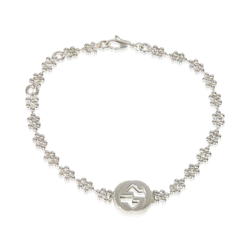 Sterling Silver  Small Interlocking G Cluster Bracelet