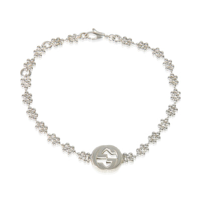 Sterling Silver  Small Interlocking G Cluster Bracelet