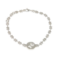 Sterling Silver  Small Interlocking G Cluster Bracelet