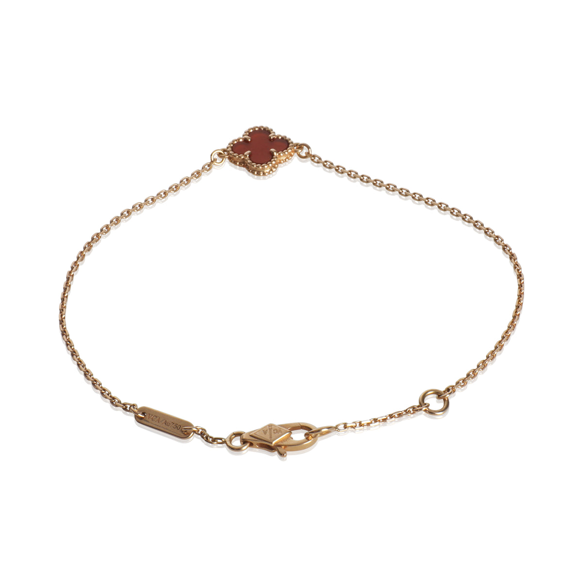 Rose Gold Carnelian Sweet Alhambra Bracelet