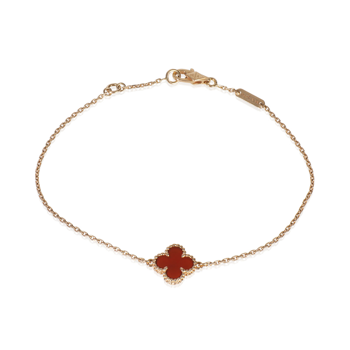 Rose Gold Carnelian Sweet Alhambra Bracelet