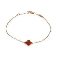 Rose Gold Carnelian Sweet Alhambra Bracelet