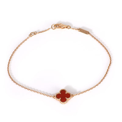 Rose Gold Carnelian Sweet Alhambra Bracelet