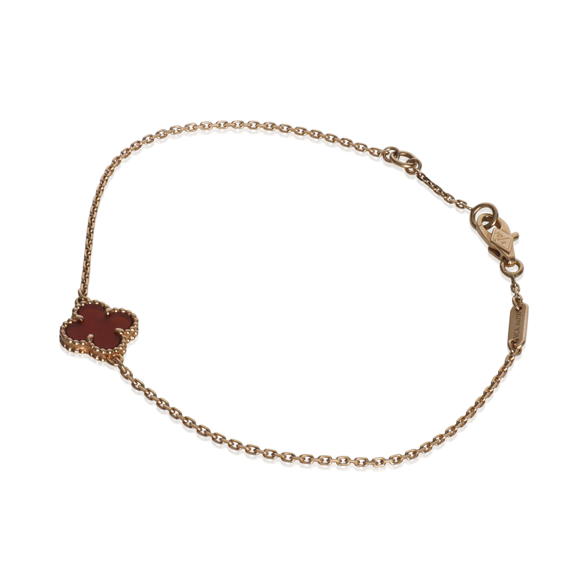 Rose Gold Carnelian Sweet Alhambra Bracelet