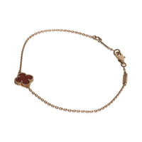 Rose Gold Carnelian Sweet Alhambra Bracelet
