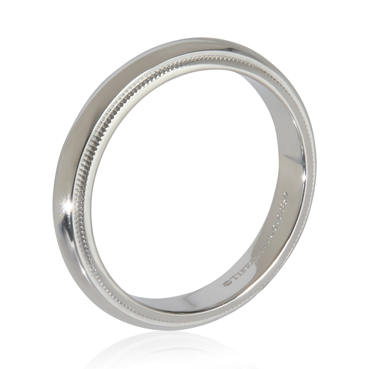Platinum  Tiffany Together 4mm Milgrain Band