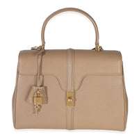 Beige Grained Calfskin Medium 16 Top Handle Bag