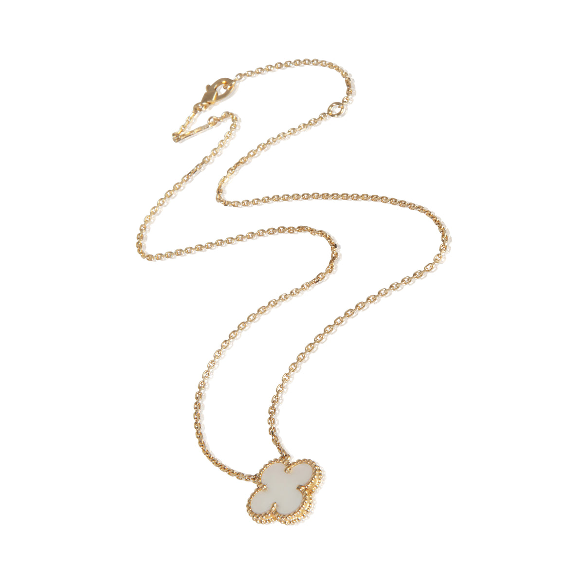 Yellow Gold Mother Of Pearl Vintage Alhambra Pendant