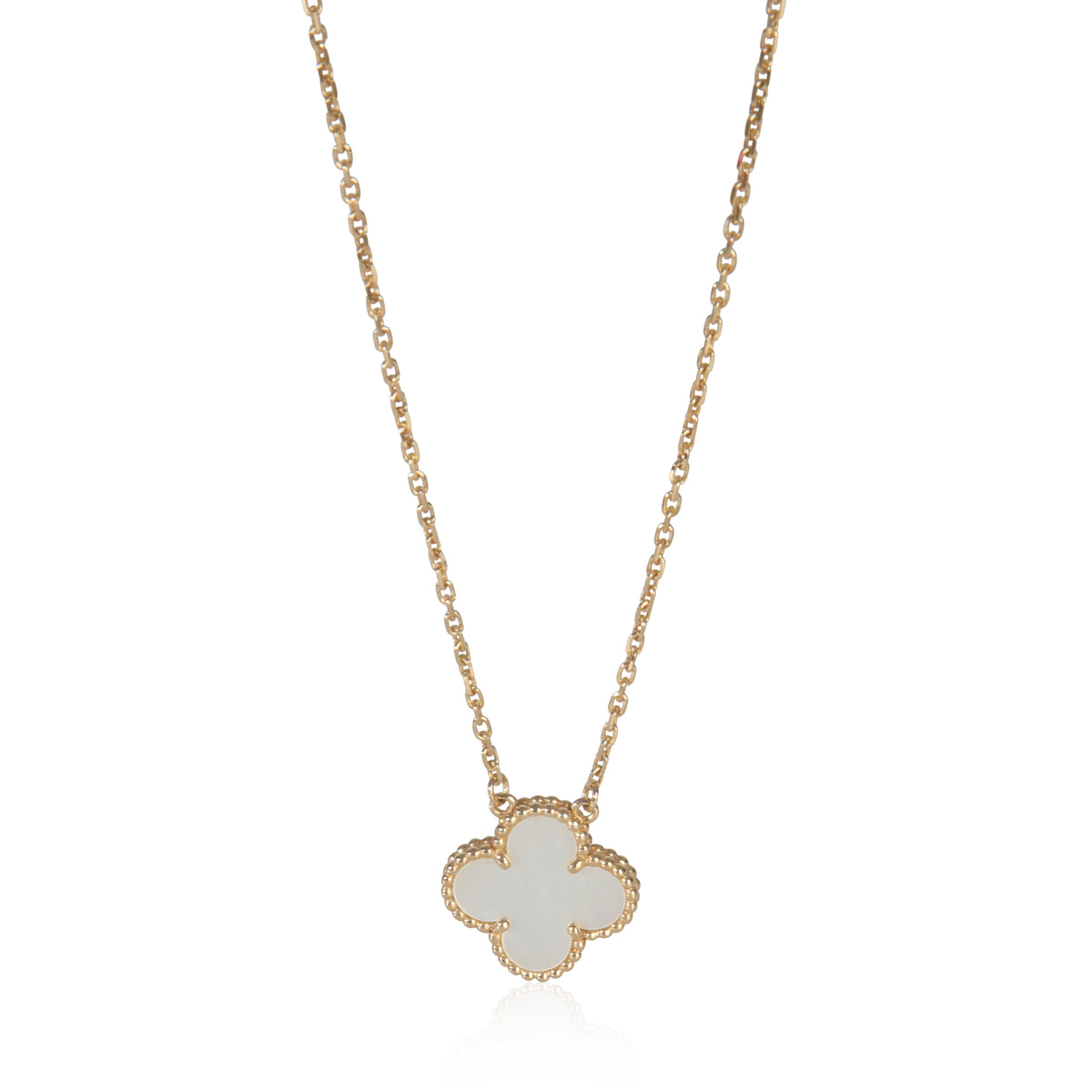 Yellow Gold Mother Of Pearl Vintage Alhambra Pendant