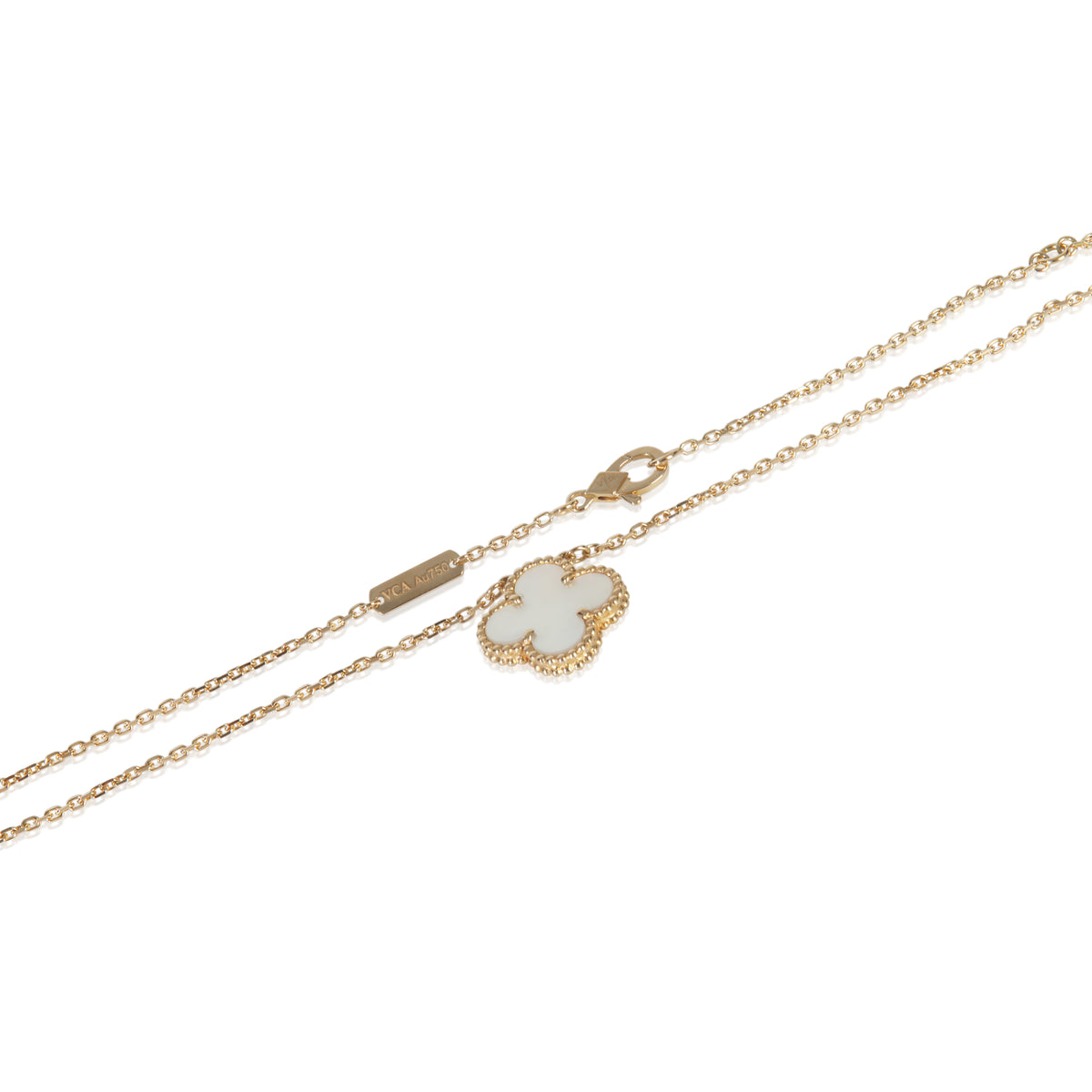 Yellow Gold Mother Of Pearl Vintage Alhambra Pendant