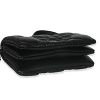 Christian Dior Black Puffy Calfskin Macrocannage Mini Caro Bag Handbag clasp