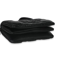 Christian Dior Black Puffy Calfskin Macrocannage Mini Caro Bag Handbag clasp