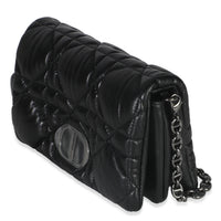 Christian Dior Black Puffy Calfskin Macrocannage Mini Caro Bag Handbag sv