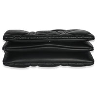 Black Puffy Calfskin Macrocannage Mini Caro Bag