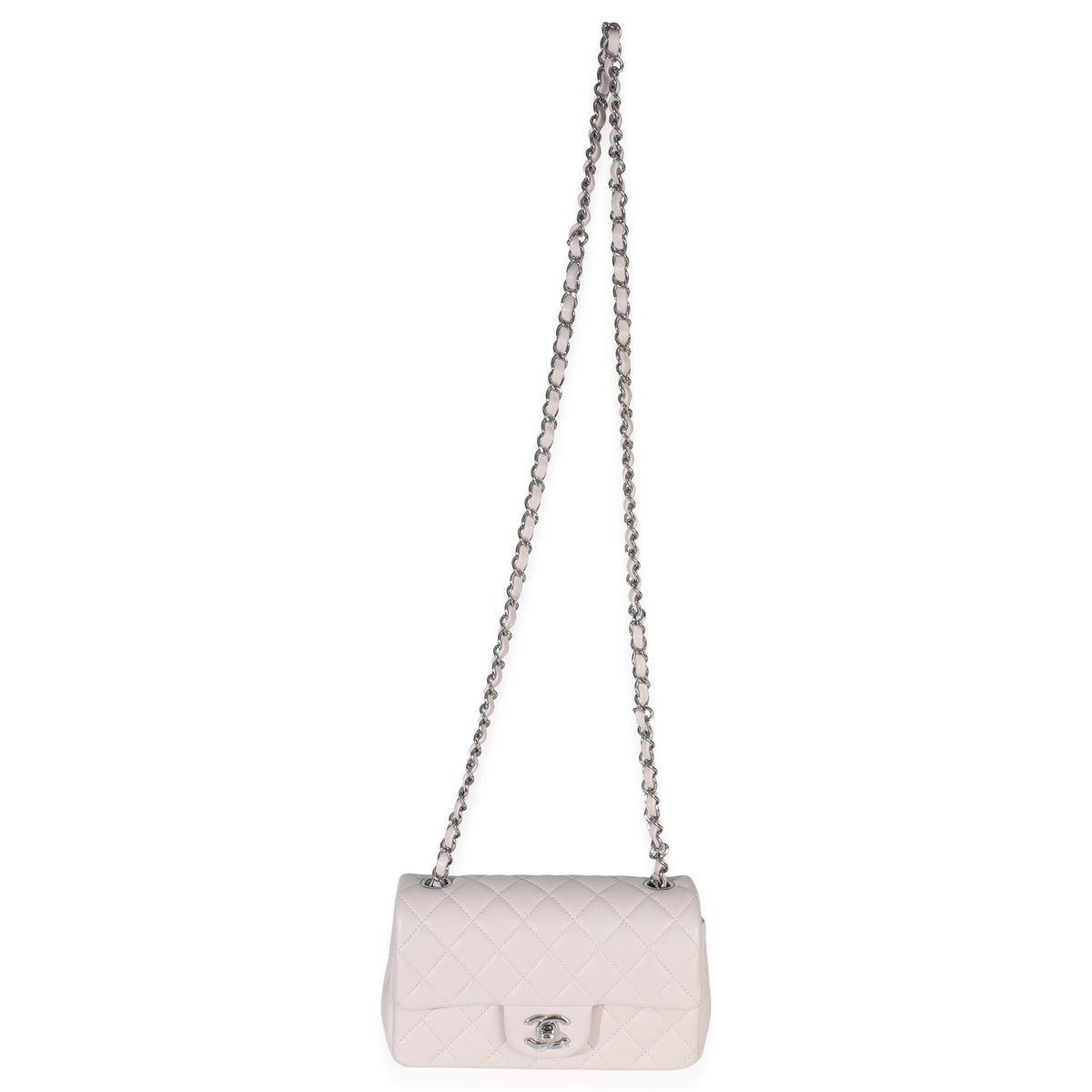 Chanel Violet Clair Quilted Lambskin Rectangle Mini Flap Handbag av