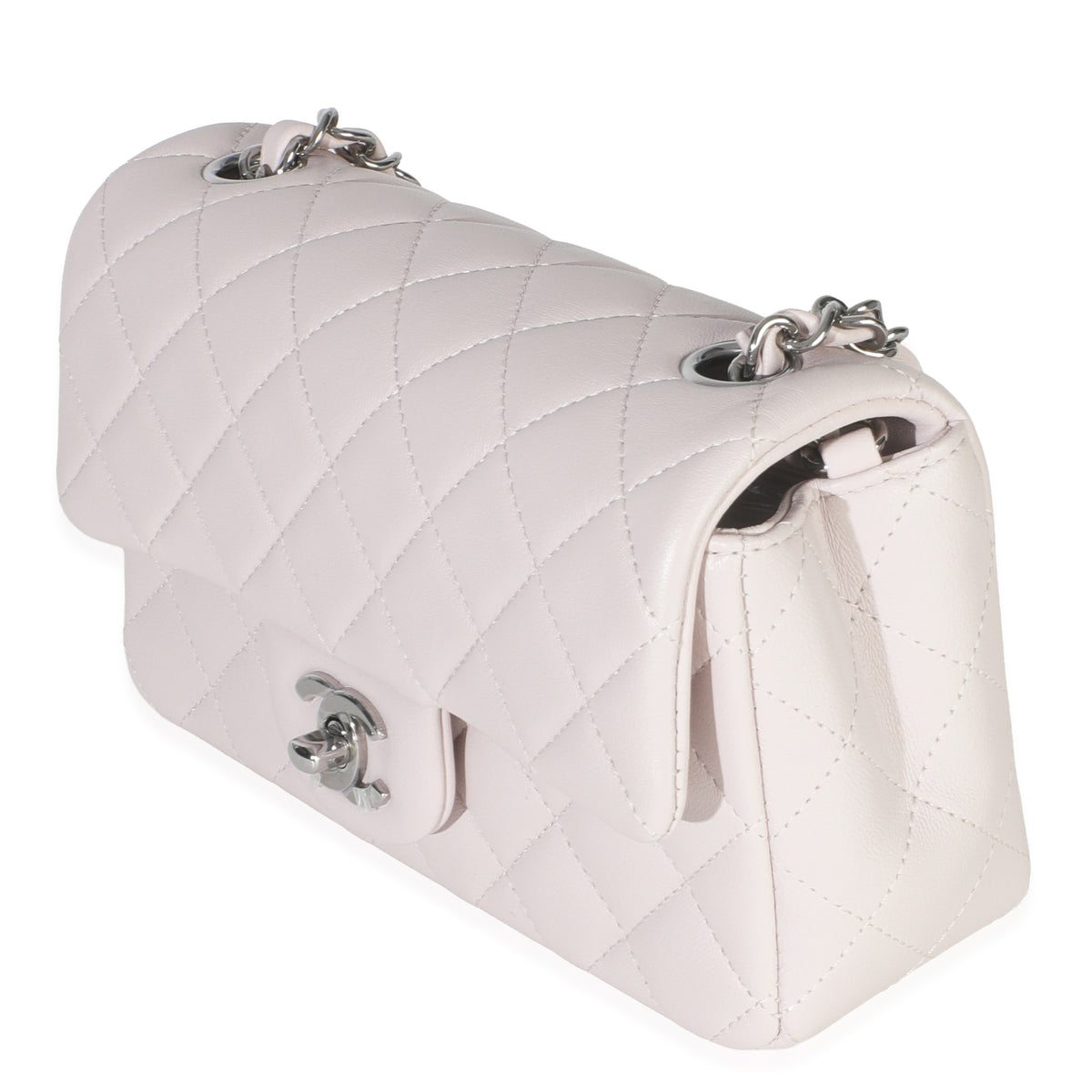 Chanel Violet Clair Quilted Lambskin Rectangle Mini Flap Handbag sv