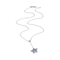 Platinum Sapphire and Diamond Star Lariat Pendant
