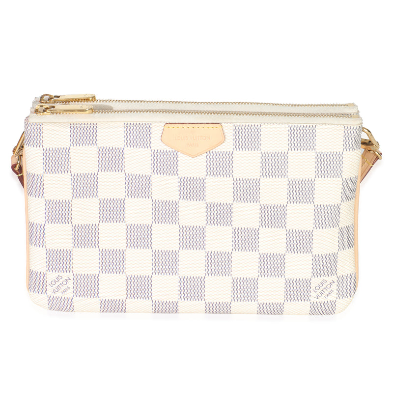 Damier Azur Canvas Double Zip Pochette