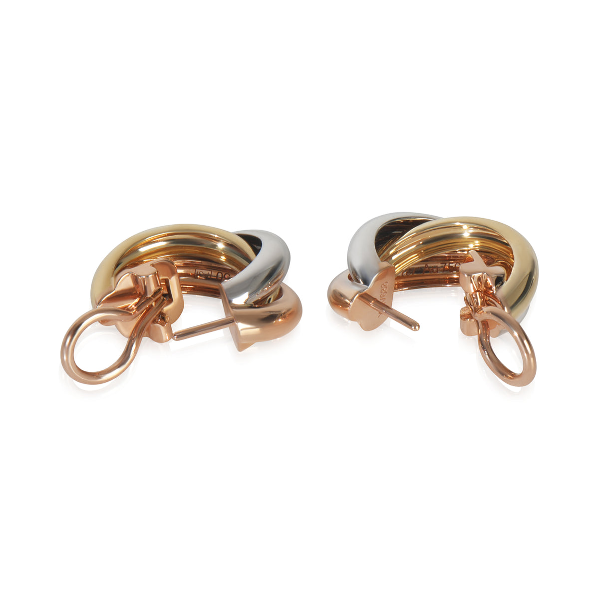 3-Tone Gold  Classic Trinity Hoop Earrings