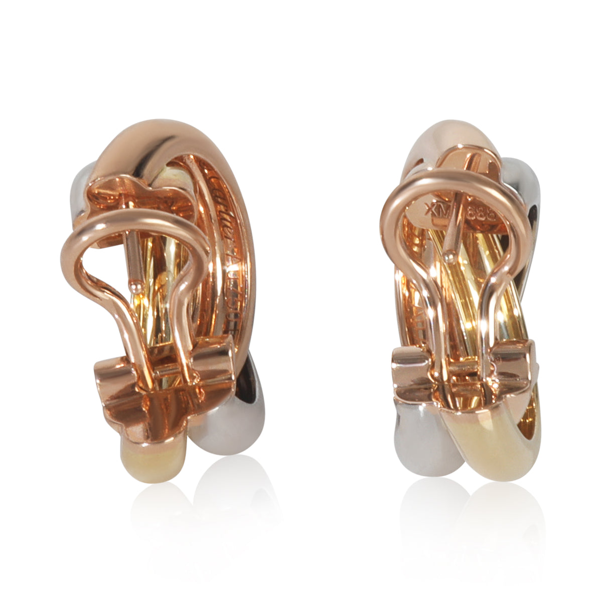 3-Tone Gold  Classic Trinity Hoop Earrings