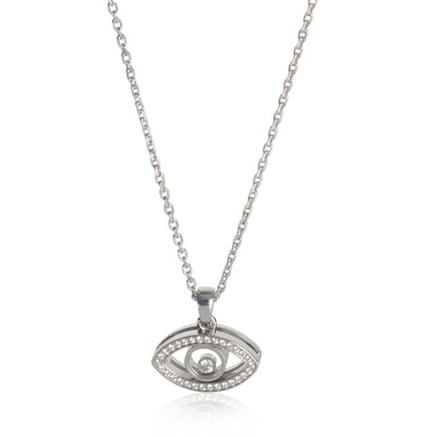 White Gold Diamond Happy Diamond Evil Eye Pendant